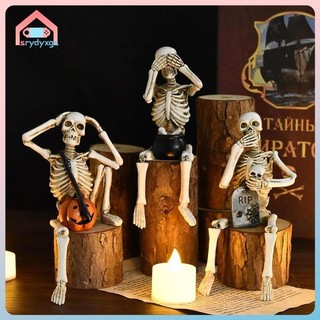 Gemvan 3 Chiếc Bộ Xương Các Bức Tượng Bí Ngô Bộ Xương Đồ Trang Trí Nhựa Trang Trí Halloween Bộ Xương Tượng Cho Phòng Ngủ Kệ Sách