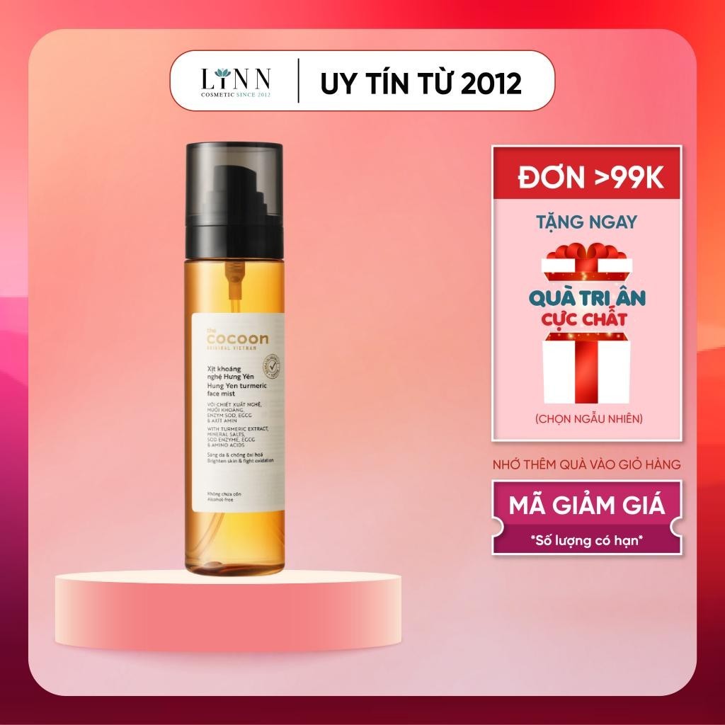 Xịt Khoáng Cocoon Nghệ Hưng Yên Giúp Sáng Da Cấp Ẩm Tức Thì Cho Da 130ml - Cocoon Việt Nam