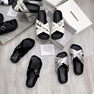 Dép MIDU WANG Quai Da Chéo 3 Màu 3 Phân