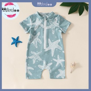 Bộ Đồ Bơi Body Cho Bé Trai 1-3 Tuổi Quần Short Tay In Hình Cá Sấu Co Giãn Thoáng Khí Vải