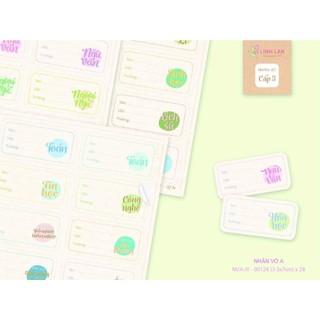 Nhãn vở môn học, hàng thiết kế, in kỹ thuật cao , có decal