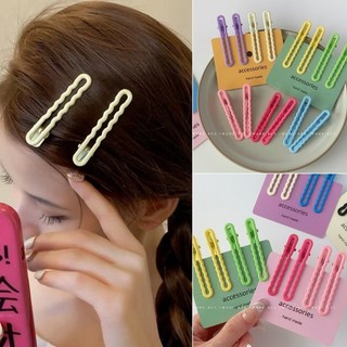 Ahellogirl Màu Kẹo Liền Mạch Tóc Nữ Mỏng Sóng Nổ Tóc Gãy Kẹp Tóc Ngọt Ngào Phụ Kiện Tóc