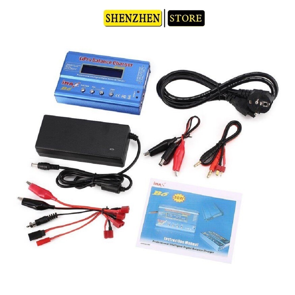 BỘ SẠC B6 B6AC dùng cho đồ chơi RC cân bằng điện đo dung lượng pin, ắc quy imax B6 mini 80W 5A DC