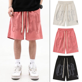  M-5xl Nam Mỹ Hợp Thời Trang In Chữ Lớn Chạy Bộ Quần Short Thể Thao Bóng Rổ Quần Ngắn Mùa Hè Hợp Thời Trang Thương Hiệu Phù Hợp Với Đường Phố Cao Cấp Rời Quần Short Nâu Trắng Xám Be Đỏ 