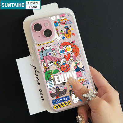 Suntaiho Anime Đẹp Họa Tiết Graffiti Trong Suốt Mờ Ốp điện thoại Cho Iphone 11 12 13 14 15 16 Pro Max IP 7 8 Plus Iphon X Xs XR Xs Max TPU Silicon Mềm Cao Cấp Chống Sốc Ốp điện thoại