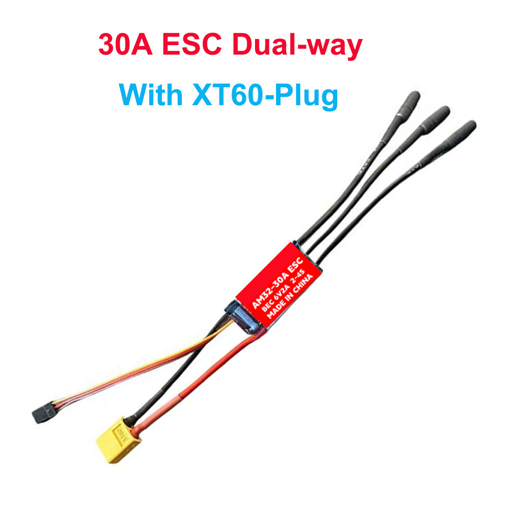 RC 2-4S AM32 ESC không chổi than 30A Bộ điều khiển tốc độ hai chiều ESC với 6V 2A UBEC cho RC Multic