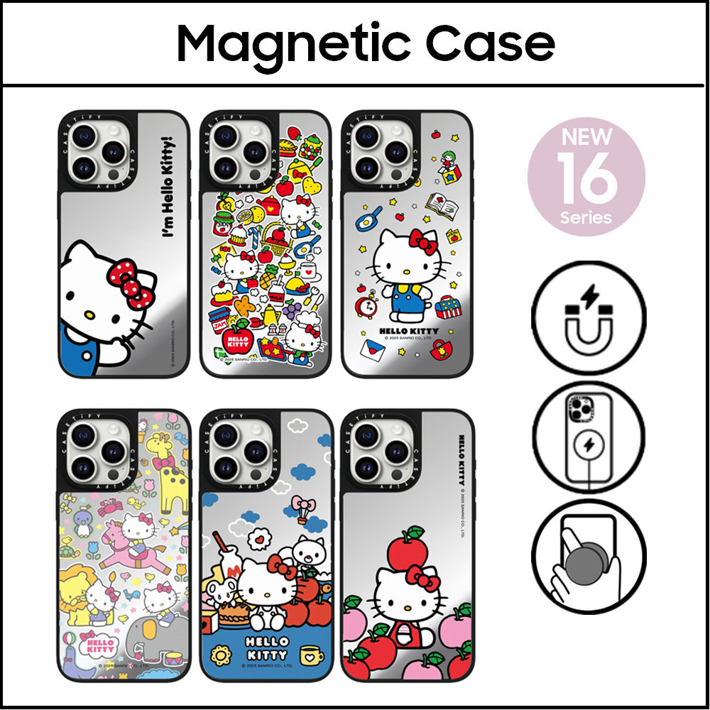 Caseti Hello Kitty Snack World Vui Nhộn Nhựa Acrylic Gương Dành Cho iPhone 11 16 12 13 14 15 Plus Pr