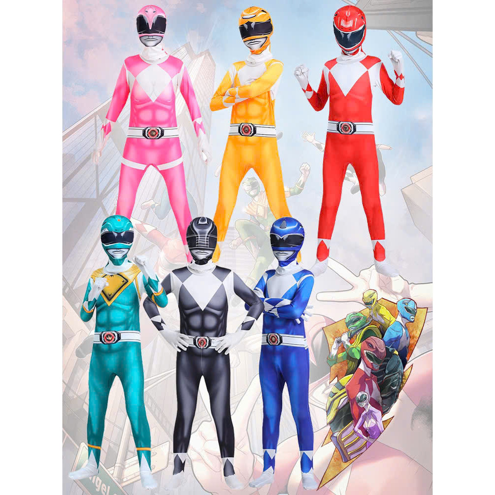 (HỎA TỐC) Đồ hoá trang Siêu Nhân Power Rangers Cosplay 5 anh em siêu nhân Halloween cho trẻ em và ng