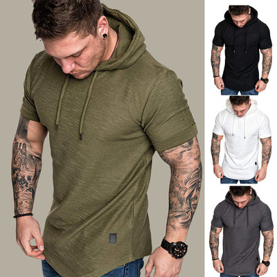 Áo Sơ Mi Nam Tay Ngắn Cotton Slim Fit Xl Màu Trơn Áo Thun Thể Thao Thời Trang Màu Trơn Có Mũ Trùm Đầu BEFOYI ZXH036- & * *