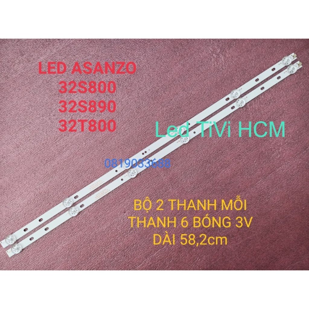 (HCM) THANH LED TIVI ASANZO 32T800 32S800 32S890 JL.D32061330-083AS-M HÀNG MỚI 100%, BỘ 2 THANH MỖI 