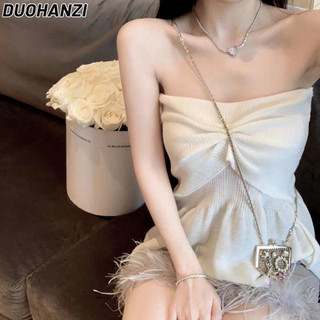 Áo vest dệt kim một vai DUOHANZI dành cho nữ, áo vest bọc ngực gợi cảm cao cấp, giảm béo, đa năng