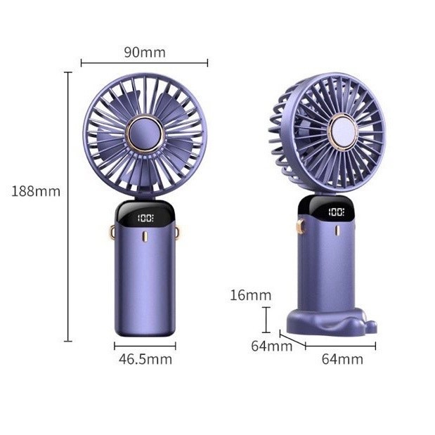 [Bản Mới Nhất 2025 PIN 20000mAp] Quạt cầm tay tích điện dung lượng pin khủng 5 cấp độ, màn hình LED thông minh | BigBuy360 - bigbuy360.vn