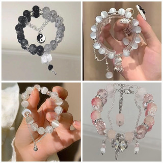 Ins Hạt Dây Vòng Tay Khóa Hòa Bình Vòng Tay Ngọt Ngào Retro Tay Dây Xích Phụ Kiện Thời Trang Quà Tặng Tiếp Liệu