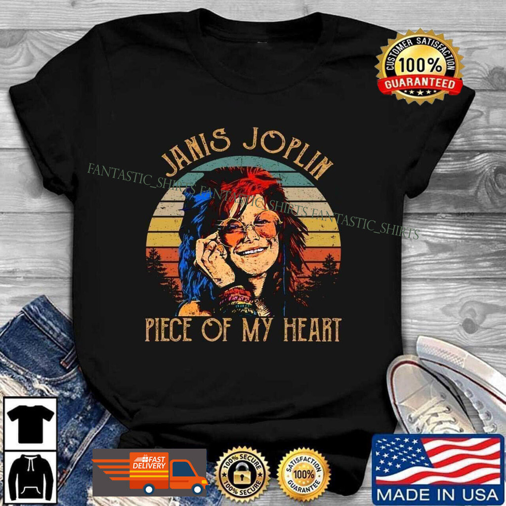 Áo thun nam Cotton ngắn tay Janis Joplin Đen, Hot,, Mới