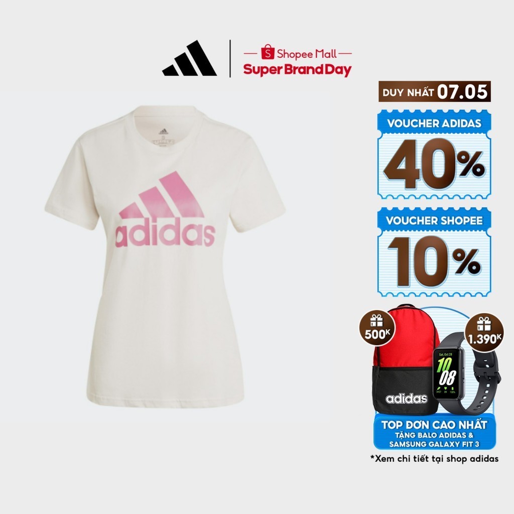 [7.5 - VOUCHER 40%] adidas Phong cách sống Áo thun logo Essentials LOUNGEWEAR Nữ Hồng IB9455