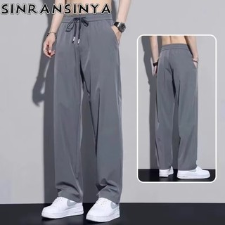 Sinransinya Quần Nam Mới Cổ Điển Mỹ Đường Phố Rời Và Mỏng Giảm Béo Chân Rộng Nhanh Khô Thể Thao Phong Cách Trưởng Thành Thời Trang Ice Silk Quần Chân Thẳng