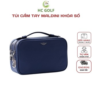 Túi cầm tay da thật MALDINI có khoá số cao cấp phong cách lịch lãm sang trọng - HC GOLF