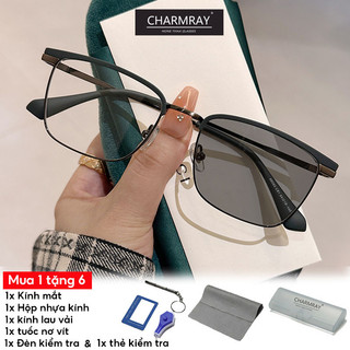 Charmray kính đổi màu Kinh Doanh Dành Cho Nữ Khung Kim Loại Kính Chống Ánh Sáng Xanh