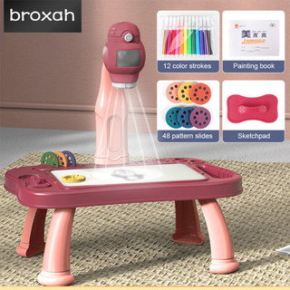 「 broxah 」 trẻ em 48 hình ảnh máy chiếu nhựa bàn vẽ trẻ em phác thảo điện tử bàn viết có bút đồ chơi giáo dục sớm