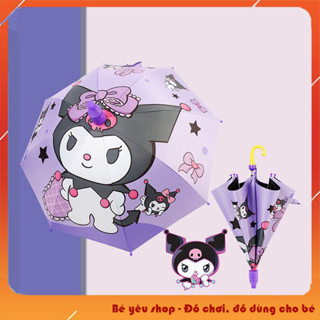 Ô Dù Hình Kuromi, Melody Cán Dài Tặng Kèm Còi  Màu Hồng, Màu Tím Cho Bé Gái - Ô Dù Trẻ Em Cao Cấp