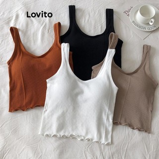 Lovito Áo ba lỗ kiểu dáng đơn giản thông thường dành cho nữ LNL45009