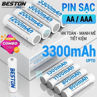 4 Pin AA AAA Sạc Dung Lượng Cao, Chính Hãng Beston cho micro karaoke, đồ chơi trẻ em, chuột máy vi tính, đèn pin, loa
