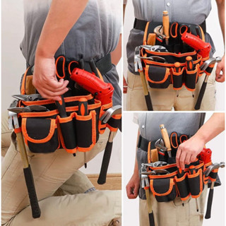 Túi đựng đồ nghề đeo hông cỡ lớn nhiều ngăn và khe Kapusi Japan, Đai đựng đồ nghề, túi đeo bụng vải chống thấm