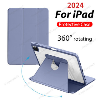 360° Ốp Lưng Xoay Cho iPad M4 Pro 11 2024 Pro 13 Air 11 Air 13 Pro 11 12.9 2022 5th 6th Air 5 4 3 2021 10th 7th 8th thế hệ thứ 9 10.2 Mini 6 10.9 Bao Có Giá Đỡ Bút