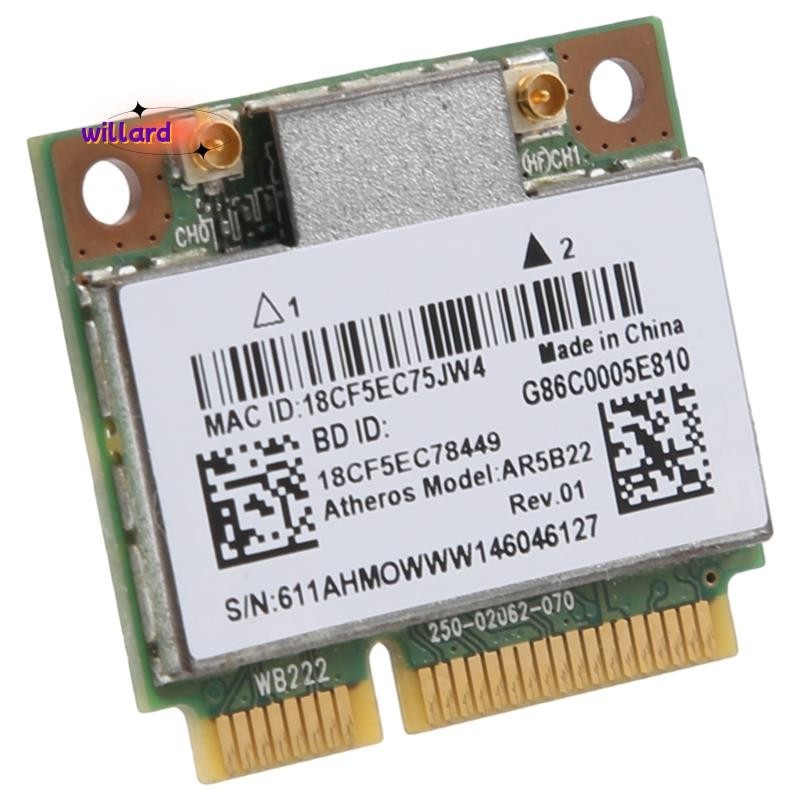 Ar5b22 2.4 / 5GHz Dual Band Wifi Card 802.11Ac Bluetooth 4.0 Wireless WLAN Card cho Y400 Y500 Y410P 