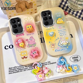 Ốp Điện Thoại Hoạt Hình 3D Cho Samsung Galaxy S24 S23 S22 Ultra S23 FE S21 FE S20 FE S23 Plus Dễ Thương Patrick Puppy Dâu Gấu Có Vòng Tay Dây Chuyền