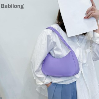  Túi đeo nách màu trơn thời trang Túi Nylon Hobos Túi đeo vai nữ có dây kéo
