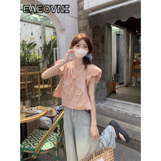 EAEOVNI áo sơ mi nữ áo kiểu hàn quốc Định hình xu hướng trendy Xinh  thông thường WCS2451PRG 22Z240528