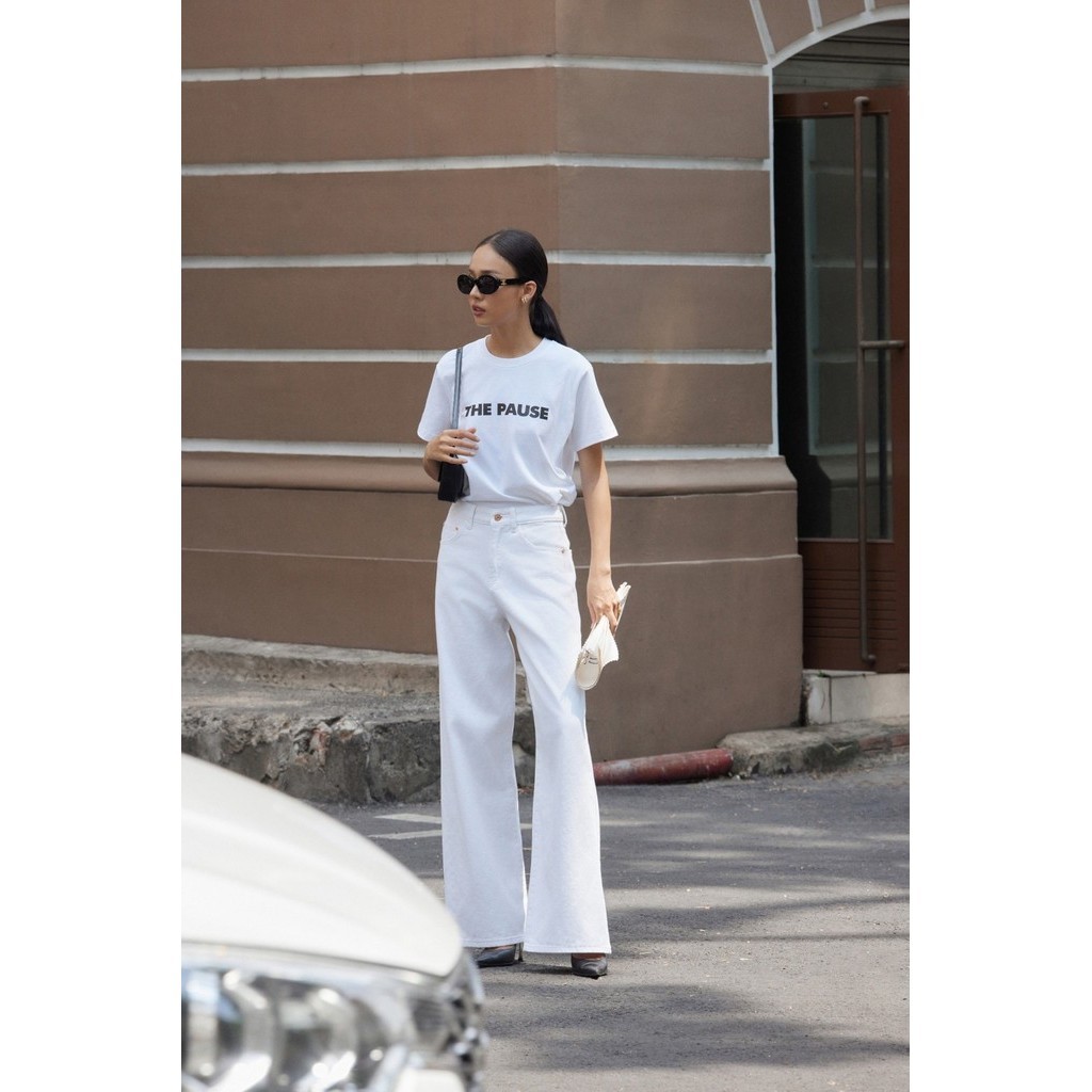 Áo thun tay ngắn chữ THE PAUSE TEE BASIC
