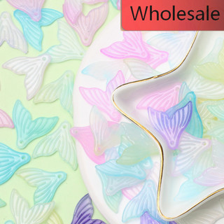 Bộ 50 20 Mm Acrylic Gradient Đuôi Cá DIY Phụ Kiện Trang Sức Hạt Mặt Dây Chuyền Đục Lỗ Đôi Màu Sáng Tạo Handmade Cho Vòng Tay Vòng Cổ Làm Chất Liệu Thời Trang