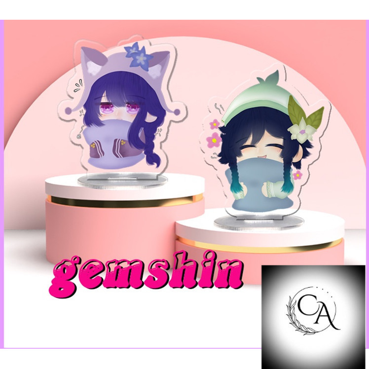 (Ôm gối ngủ) Standee chibi nhân vật game Genshin Impact Gaiden Shogun, Zhongli, Venti, Nahida