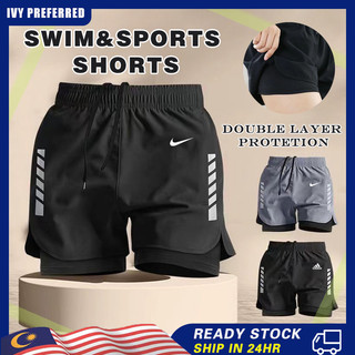 ⚡Cod Quần Short Dryfit Hai Lớp Quần Ngắn Thể Thao Quần Bơi Quần Chạy Nhanh Khô Quần Đi Xe Đạp Quần Short Co Giãn Cao Quần Short Tập Gym Thể Hình Quần Short