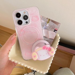 Ốp Lưng Cứng Tương Thích Với iPhone 12 12Pro 12ProMax 13 13Pro 13ProMax 14 14Pro 14ProMax 15 15Pro 15ProMax Tai Nghe Kitty Họa Tiết Nam Châm