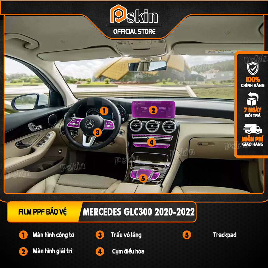 Mercedes GLC300 2020-2024 dán PPF TPU nội thất chống xước tự hồi phục -