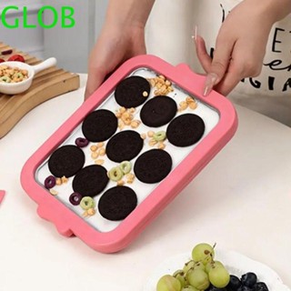 Tấm lạnh kem GLOB, Máy làm kem đa chức năng bằng thép không gỉ 304, Máy làm sữa chua đông lạnh Sorbet Máy làm kem cuộn tức thì 2 dụng cụ làm kem tự làm Pan Sorbet