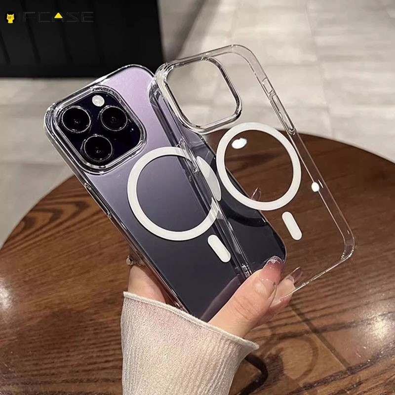 Ốp Từ Tính Cho Xiaomi 14 13 13T 12 12S 12T Mi 11 11T Pro Lite Ultra 12X Ốp Điện Thoại Mạ Hấp Dẫn Từ Tính Đơn Giản Trong Suốt Vỏ Silicon Mềm Trong Suốt
