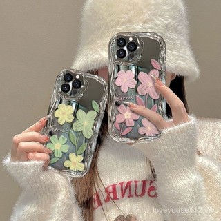 Thích hợp cho iPhone15 Phong Cách Mới 14Pro max Tranh Sơn Dầu Hoa ins Style 13 / 12 / 11pro / 7 8plus Mạ Điện Nóng Bạc X / XR Vỏ Điện Thoại Di Động Chống Sốc Cao Cấp C5CG
