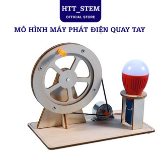 Mô Hình Lắp Ráp Máy Phát Điện Mini Quay Tay Với Bóng Đèn Thí Nghiệm Vật Lý Diy Đồ Chơi Trẻ Em Stem