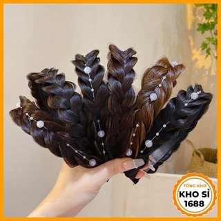 Băng đô cài tóc giả thời trang Hàn Quốc, bờm tết tóc hot trend nữ tính xinh xắn, bờm cài tóc cho nữ E1994