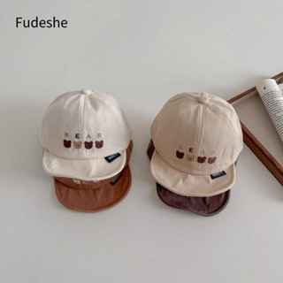  Fudeshe chống nắng mùa hè Mũ bóng chày mềm mái vòm cho bé Mũ Cotton có đỉnh gấu cho trẻ sơ sinh 