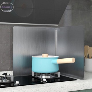 Tấm chắn chống văng AHOUR1, Tấm chắn bùn dầu bằng thép không gỉ chống gió, Màn hình mạ dầu mỡ có thể gập lại 2 tấm Đầu bếp vách ngăn chống văng bằng bạc