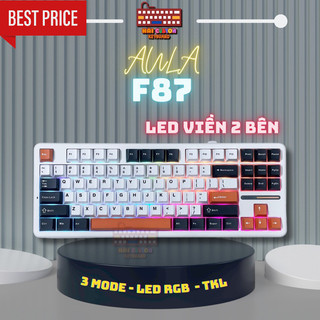 Bàn phím aula f87 | 3 modes | led rgb | led viền | mạch xuôi hotswap 5 pin | pin 4000 mah