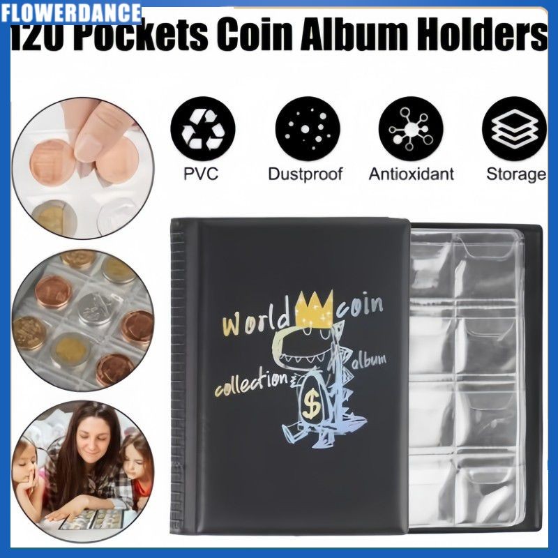 Mini Penny Coin Storage Bag Coin Album Book Collecting Money Organizer 120 Pockets Coin Collector Co