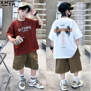  Set đồ bộ thể thao áo phông quần đùi bé trai nam 6-16 tuổi mẫu TR. Bộ quần áo hè cho trẻ em bé trai size đại 18-50kg 