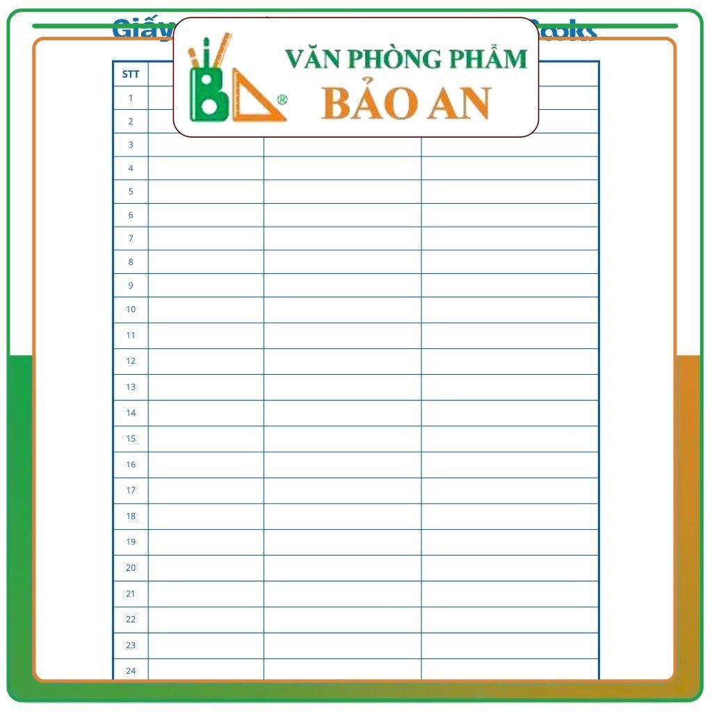 Giấy Luyện Viết Tiếng Trung, Tiếng Hàn, Tiếng Nhật 2 Mặt (MC) - Bảo An