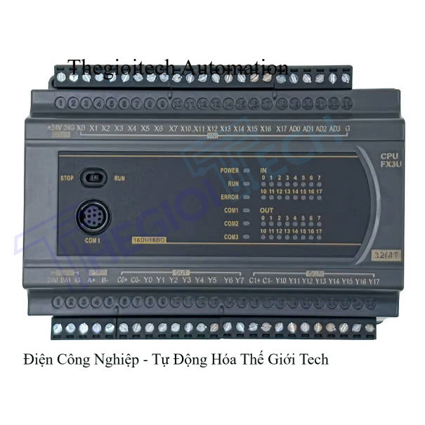 Board mạch PLC ES FX3U 32MT 16 input 16 output transistor - RS232/RS485, hỗ trợ analog, xung tốc độ 